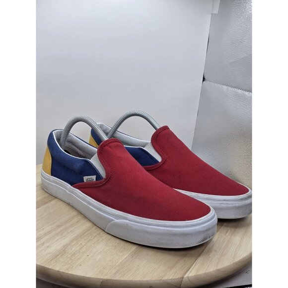 VANS Classic Slip-On Yacht Club Red Blue Yellow Mens US 9 - Picture 5 of 9